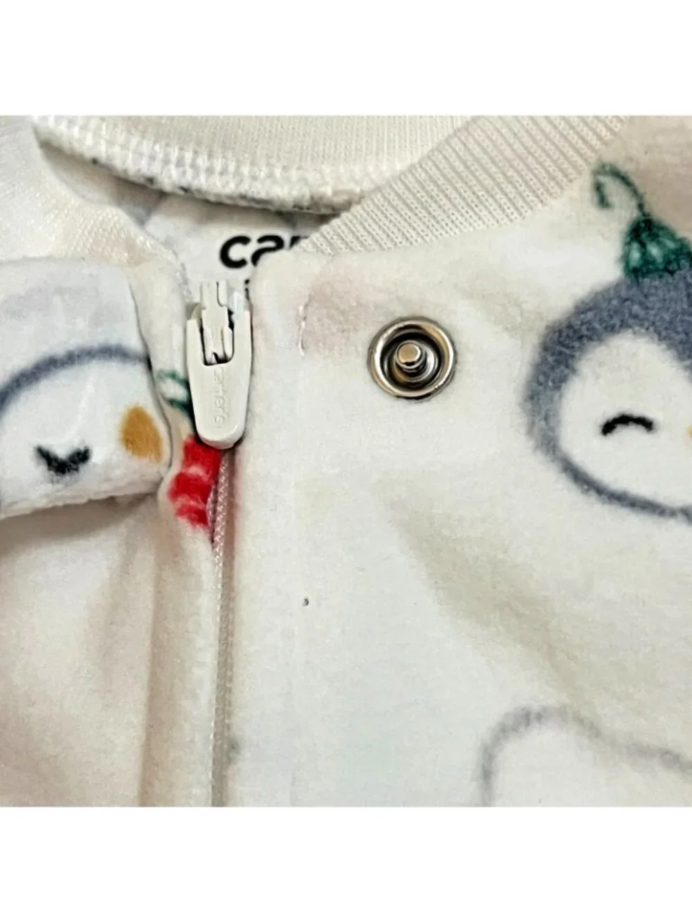 Carters Just One You Footed Santa Penguin 2 Way Zipper Sleep Play Sz Newborn